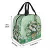 Vincent Van Gogh Vaas met roze rozen Geïsoleerde lunchtas Lunchcontainer met hoge capaciteit Thermische tas Lunchbox Tote Schoolpicknick E9Ju #