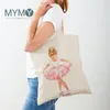 Carto Ballet Girl imprimé Sac à bandoulière Femmes Sacs de magasin de supermarché mignon Sacs de magasin pourdies Eco Casual Tote Sac Canvas Hands sacs I4ZR #