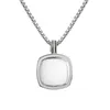 Designer haut de gamme Dy Classic Diamond Colliers 925 Collier de pendentifs de bijoux de luxe en argent sterling pour les hommes et le cadeau d'anniversaire de pierre précieuse carrés de 15 mm pour hommes et femmes