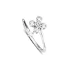 Pierścienie klastra 925 Sterling Srebrny czterpetalowy pierścień kwiatowy kryształowa biżuteria dla kobiet impreza z okazji rocznicy ślubu Anillos Plata