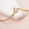 Bracciale coreano romantico a forma di farfalla per donna, acciaio inossidabile placcato oro 2024, gioielli di moda, regali di Natale per feste casual