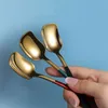 Spoons 1pc Stainless Steel Coffee Spoon Creative Drinking Tea Ice Cream Scoop Kitchen Accessories Tableware Cooking Tools