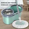 Mop automatico a rotazione manuale per la pulizia dei pavimenti in legno per uso domestico Cuscinetti in microfibra Mop per pavimenti con secchio Magic Mop 240329