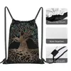 arbre de vie V-viking Âge imprimé cool sacs à crampons mascules femmes de rangement sac à dos adolescent de voyage poche multimule e2jj #