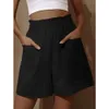 Shorts de grife estão vendendo bem novas mulheres algodão e cânhamo bud cintura alta moda grande perna larga casual ioca