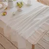 Nappe de table de couleur unie avec bord en dentelle - Nappe en coton de style rétro français pour cuisine, salle à manger, fête, décoration de table de vacances Y240401