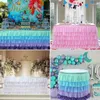 Table Skirt Home Textile Patchwork Pattern Type USTable Wedding Party Tulle Tutu Tableware Baby Birthday Xmas Decor