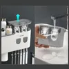 Accessori Bagno Porta Spazzolino da Parete Per Distribuzione Automatica di Dentifricio e Articoli da Toeletta Mensole Porta Spazzolino 240320