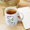 Tasses mains de dessin animé t-shirt tasse blanche personnalisée imprimée drôle tasse de thé cadeau personnalisé café pièce de monnaie