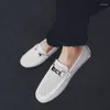 Freizeitschuhe 2024 Modetrends Loafer Herren Bequeme Flats Leder Klassisch Vielseitiger Stil Herren Fahren Weiche Sohle