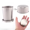 Tumblers 304 Stainless Steel Cup S Glass Travel Compression Key Ring Water Portable Outdoor Folding