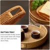 Dinnerware Sets Rattan Storage Basket Fruit Tray Vintage Decor Multipurpose Hamper Plate Decorate Home