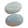 Figurine decorative 1 pz bellissimo cristallo opale bianco massaggio con palma terapia regalo di guarigione con pietra lucida