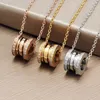Luxury band ceramic Diamond pendant necklace designer for women fashion titanium Stainless steel Spring pendant necklace high quality 18k gold necklace Jewel gift