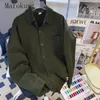 Casual overhemden voor heren Amerikaanse retro groene werkkleding met lange mouwen Mode knappe innerlijke herentops Mannelijke kleding