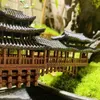 Kinesisk stil Ancient Architectural Model Decoration Covered Bridge 3D Printing Mini Landscape Plastics Ornament ZD478 240325