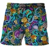 Men's Shorts Summer Abstract Pattern 3D Board Printed Beach Casual Sports Pants Swimsuit