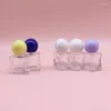Lagringsflaskor 15 ml parfym mini Bottle Refillable Atomizer Crimp Pump Round Ball Lid Clear Glass tom Fragrance Spray Mist 15pcs