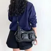 Drawstring kadınlar retro omuz çantası büyük kapasiteli deri tote çanta çok yönlü üst sap crossbody hobo kız şık çanta