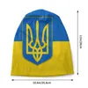 Basker Autumn Winter Hat flagga av Ukraina mjuk tunn stickad utomhus varm kallt bevis på motorhuven