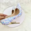 Scarpe eleganti Alla moda Paillettes bianche scintillanti Donne sexy Tacco estremamente alto Punta a punta Slip on Décolleté chic Décolleté per donna Festa nuziale