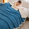 Blankets Simple 7D Rose Fleece Warm Blanket For Autumn Winter Thicken Imitation Lamb's Wool Beds Warmth Weighted