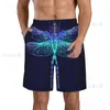 Men's Shorts Men Beach Short Quick-drying Swimming Trunk Dark Blue Dragonfly Swimwear Swimsuit Bathing