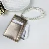 Wallets Pearl Bracelet Wallet Short Pu Leather Coin Card Bags Multi-card Holder With Wrist Strap Zipper Bag For Money Purse