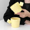 Tassen Koreanische Ins Keramiktasse Lustige Käse Zuckerwürfel Café Kaffeetasse Kawaii Cremig Gelb Büro Nachmittagstee Niedliches Geburtstagsgeschenk