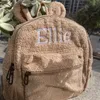 Mochila personalizada bordada criança saco rosa leve urso de pelúcia crianças nome personalizado para meninos meninas senhoras