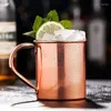 Mugs 400ML Pure Copper Mug Durable Coppery Beer Coffee Milk Cup Cocktail Whiskey Glass Drinkware Bar Tool