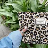 large Women Leopard Cosmetic Bag Canvas Waterproof Zipper Make Up Bag Travel Wing Makeup Organizer Beauty Case P85k#
