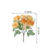 Fiori decorativi Ramo di fiori di peonia artificiale con foglie verdi Stelo Realistico pianta floreale finta Decorazione domestica Puntelli Po per feste di nozze