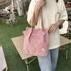 Mulheres Corduroy Bolsas de Ombro Urso Padrão Senhoras Bolsa Casual Reutilizável Grande Capacidade Sacolas Casual Feminina Loja Sacos j3eP #