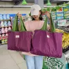 Saco de compras reutilizável de grande capacidade Nyl Saco de compras dobrável Saco de compras dobrável Eco Grande poliéster Praia Totes 270T #