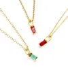 Charms Copper & Glass Gold Plated Multicolor Patch Rectangular Necklace Pendants DIY Jewelry Making Accessories 9mm X 4mm