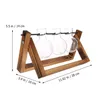 Vases 1 Set Bulb Vase Swivel Holder Water Plant Terrarium With Wooden Stand