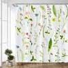 Duschgardiner Green Leaf Bath Screen Tropical Plants Print Curtain Polyester med krokar för badrumsheminredning