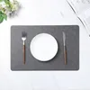 Table Mats Dinner Plate Elegant Faux Leather Placemats Heat-resistant Dining Protection Non-slip Insulation Pads For Kitchen