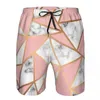 Men's Shorts Swimsuit Beach Quick Drying Trunks Marble Golden Geometric Lines Swimwear Briefs Board Beachwear