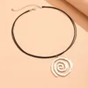 Pendant Necklaces PuRui Punk Silver Color Geometric Spiral Necklace For Women Men Fashion Rope Link Choker Clavicle Chain Jewelry Collar