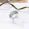 Cluster Rings Cubic Zirconia And Classic Romantic Austria Crystal Stone Flower Shape Ring Engagement Marriage 925 Silver Needle