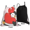 Miguin mignon, pingouin, bébé pingouin sac à dos portable sacs à cordon portable drawdle pack de poche chaussures sacs livre de livres pour homme femme s47y #