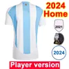 2024 Di Maria Mens Player Soccer Jerseys Martinez Romero de Paul Mac Allister J.Alvarez Tagliafico Home Away Football Shirts Shirts Uniformen