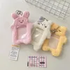 Ins Cute Cat Rabbit Card Holder Pendant Plush Case Carto Student ID Card Cover med nyckelring Korean Statiery Display G7GJ#