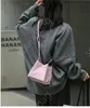 New Chinese style bucket bag, wing bag genuine leather portable vegetable basket bag, 2024 new single shoulder underarm bag, women leather crossbody bag pink