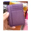 ultra Thin Short Clip Zipper Card Holder Genuine Leather Coin Purse Double Side Driving License Card Leather Wallet D7UL#