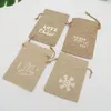 Gift Wrap 50piece/lot Linen Drawstring Bag Packaging Crafts Storage Wedding Party Candy Tote