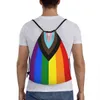 LHBT Progr Pride Flaggsträng ryggsäck sport gymväska för kvinnor män gay stolthet träning sackpack b7ad#