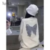 Arbetsklänningar Kvinnor Set Solid O-Neck Bow Print Loose Mid Length Sweatshirt Hög midja veckad kjol Casual mångsidig tvådelar Lady